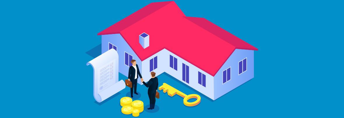 Signing a contract for house purchase, real estate transaction