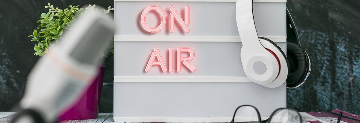 Photo of On Air sign for podcasts