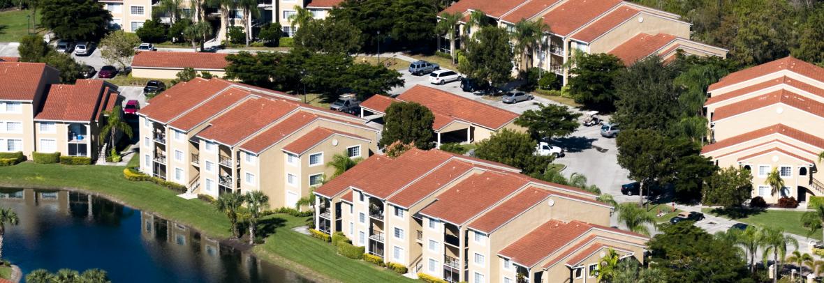 Affordable homes surrounding a lake