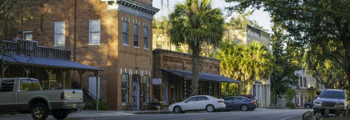 Downtown section of a smaller Florida town