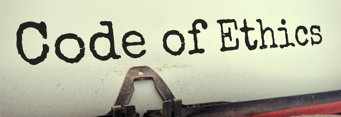 Code of Ethics on a typewriter