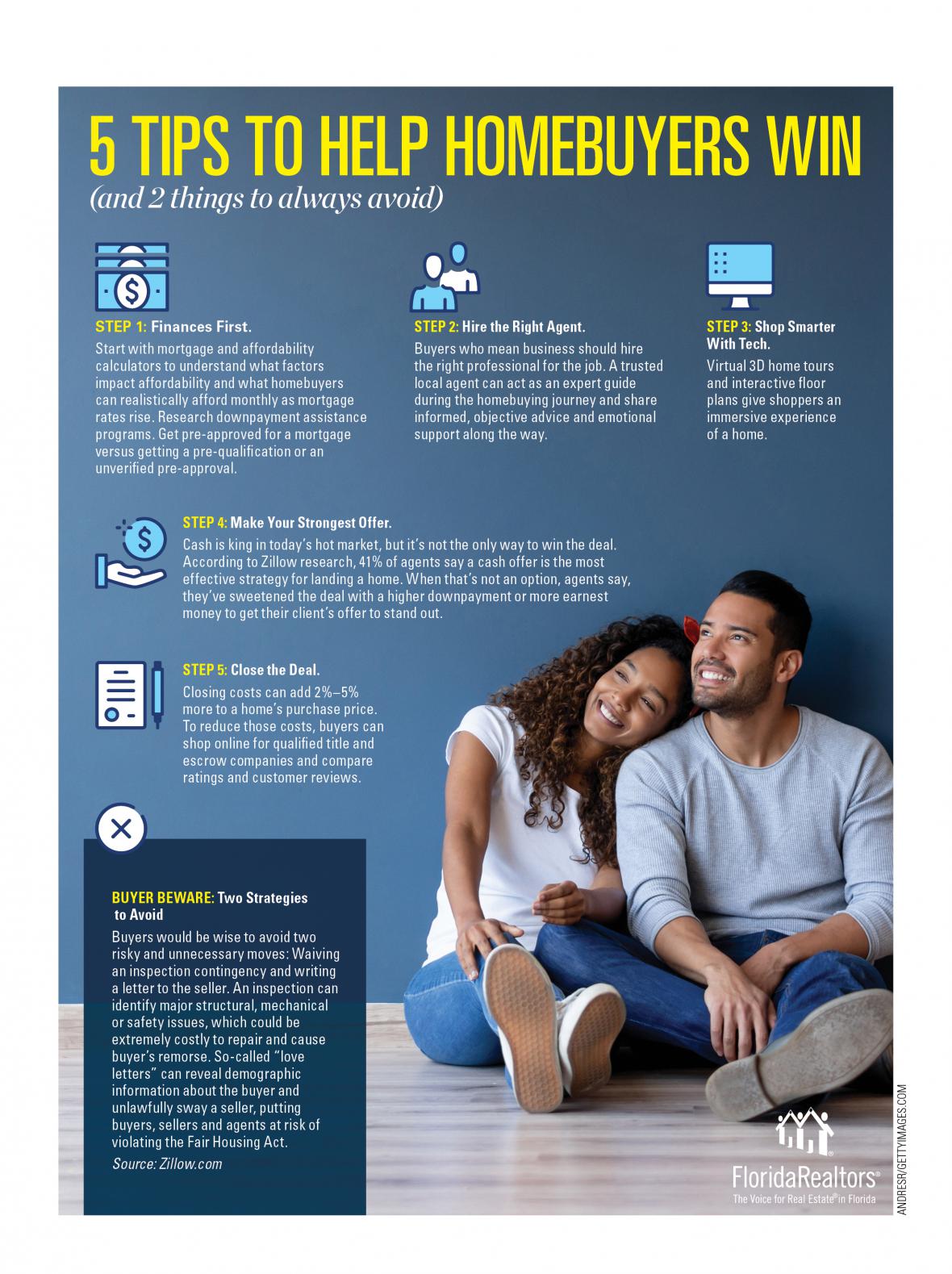 5 Tips to Help Homebuyers win infographic