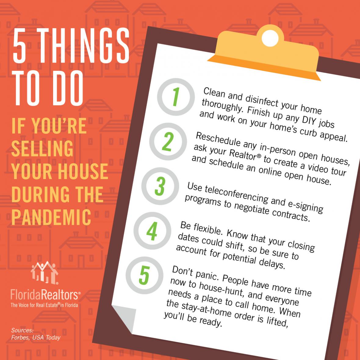 5 Things to Do If you're selling your house during the pandemic infographic