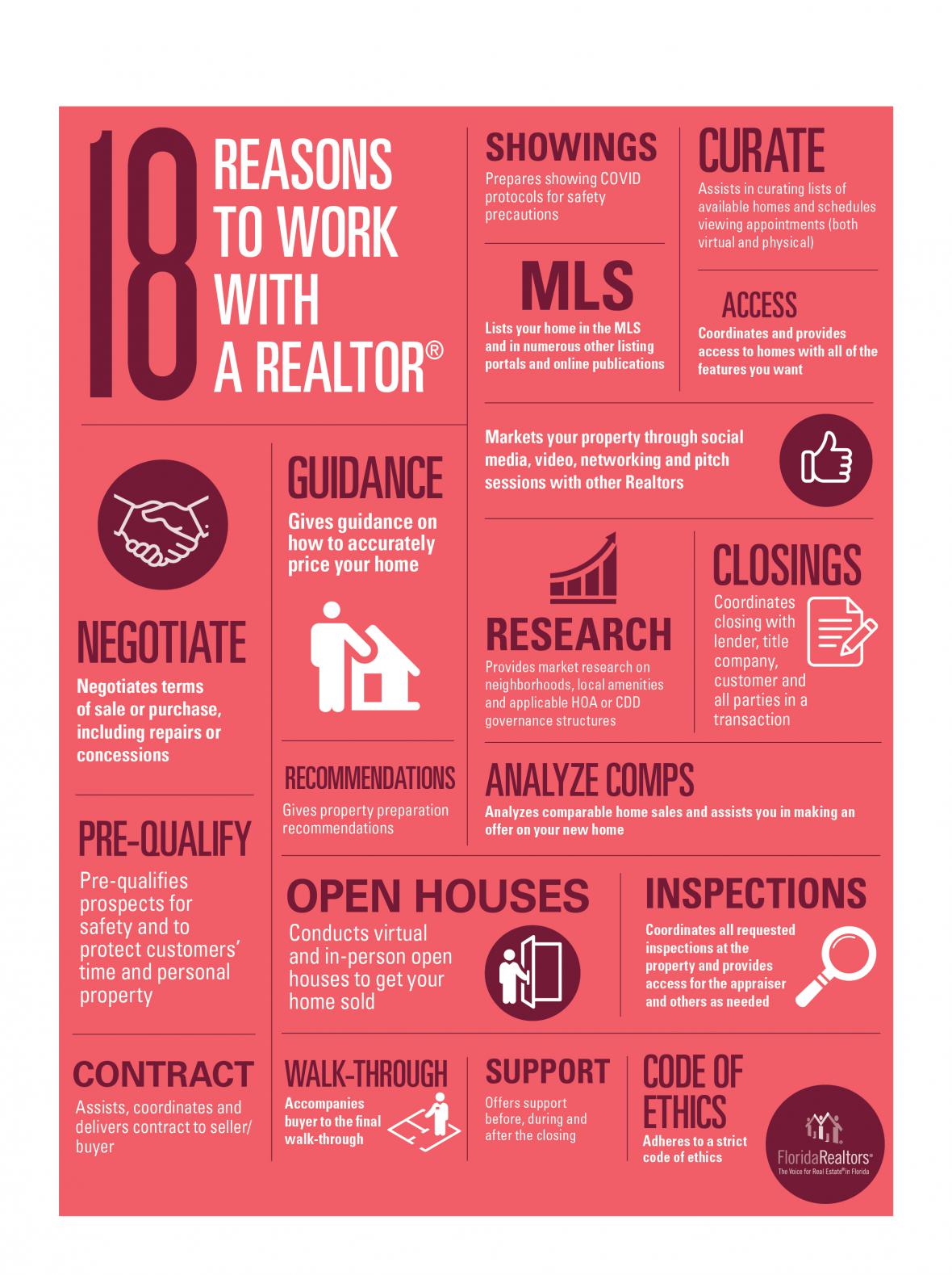 18 reasons to work with a Realtor infographic