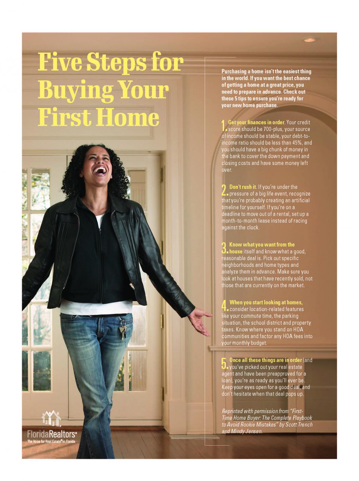 5 steps for buying your first home infographic