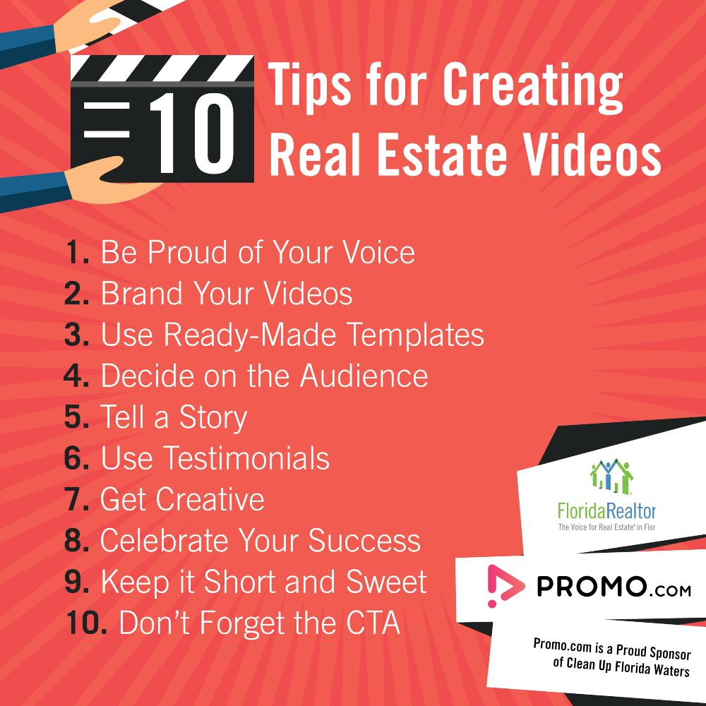 10 Tips for Creating Amazing Real Estate Videos infographic