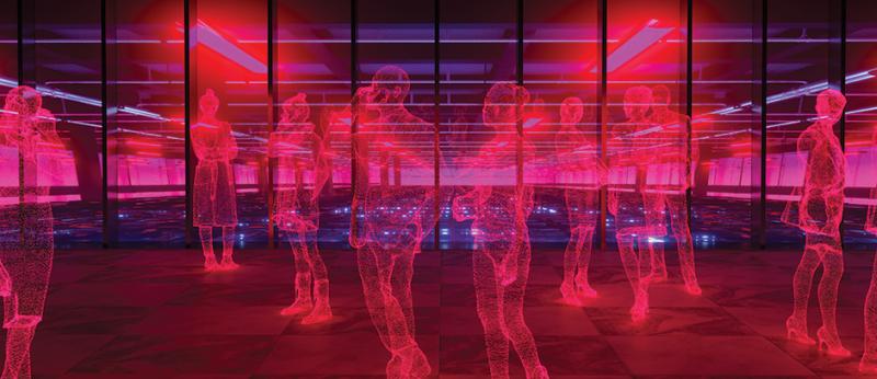 illustration of virtual people in a virtual world