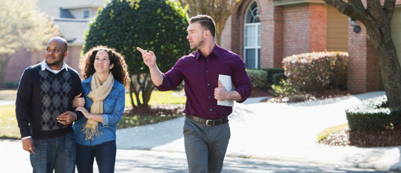 Realtor showing neighborhood