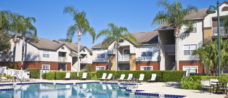 apartment buildings with swimming pool