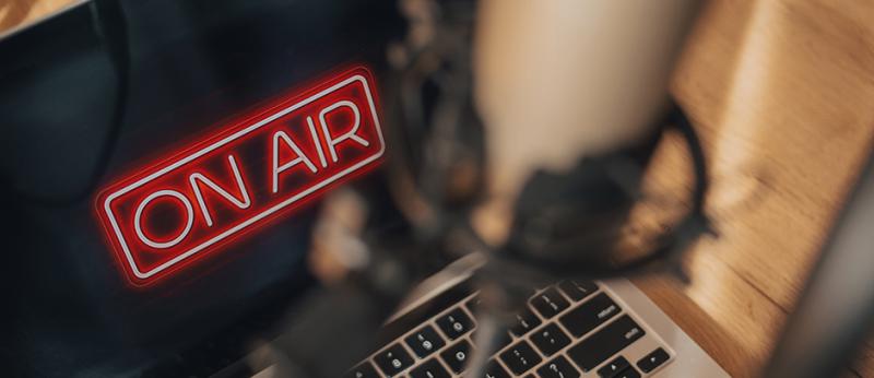 Photo of radio show studio equipment