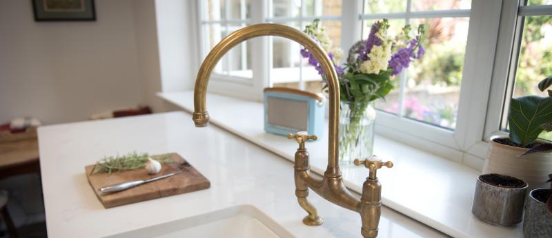 kitchen sink brass fixture 