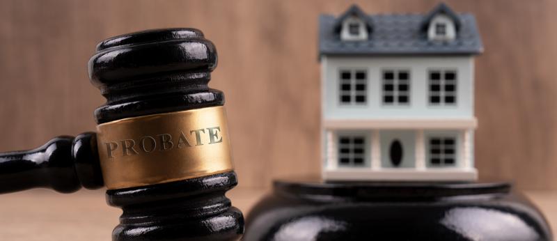 Gavel with the Word Probate and Model House