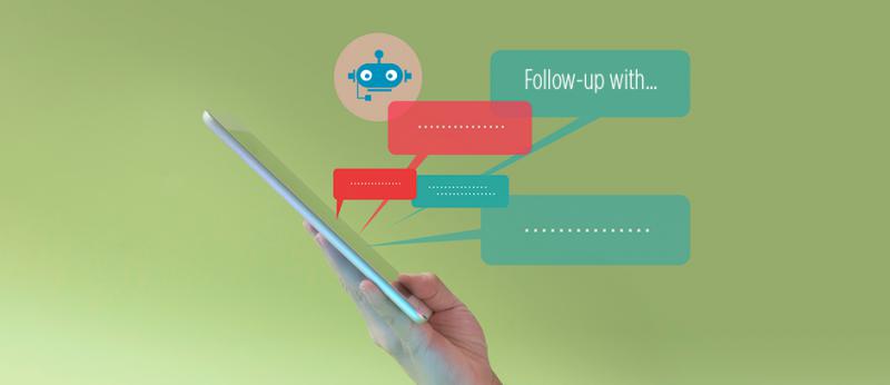 digital illustration of hand holding phone with dialogue bubbles coming out of phone with reminders