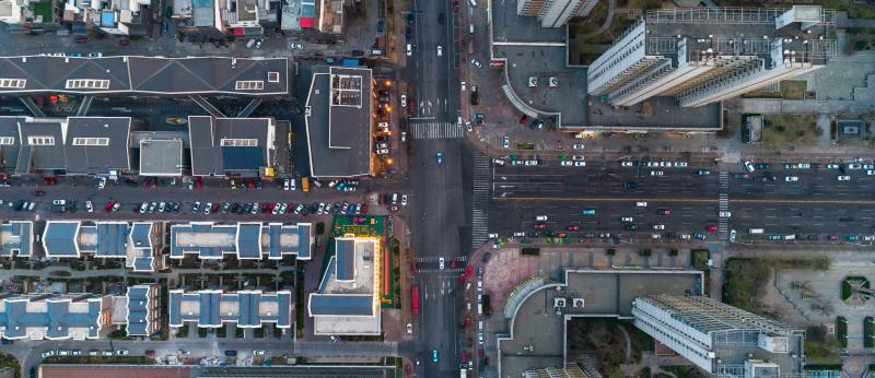 business district aerial