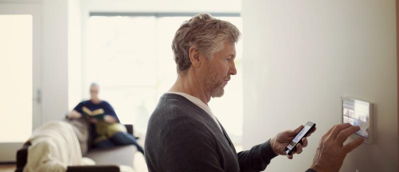 man inside a smart home