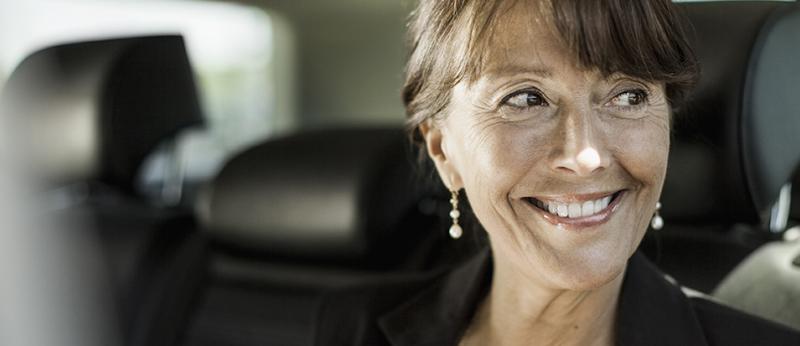 Woman driving in car, professional