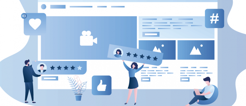 Illustration of people building a website