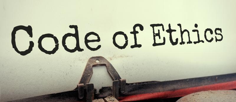 Code of Ethics on a typewriter