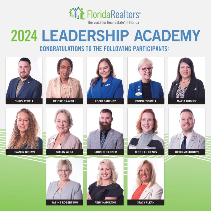 Headshots of the 2024 Florida Realtors leadership academy