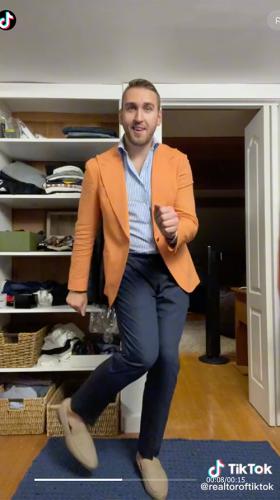 Screen capture of Ed Stulak dancing in a closet of recent sale home