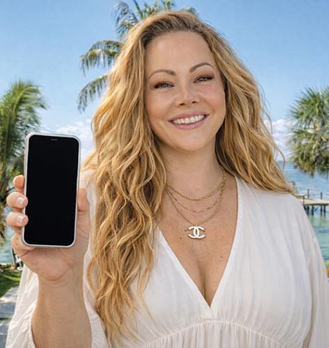 Photo of Kate Flack with phone