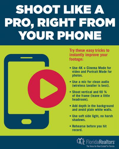 Tips for using your phone to create listing-worthy videos 