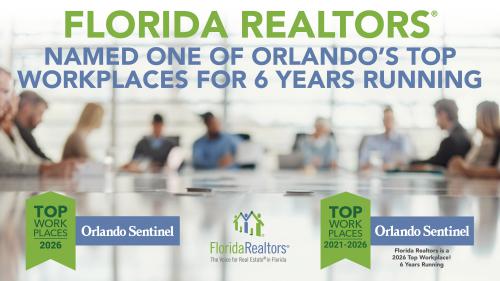 Florida Realtors named one of Orlando's Top Workplaces for 6 years running
