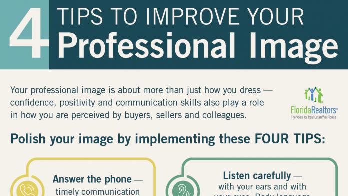 4 Tips to Improve your professional image infographic