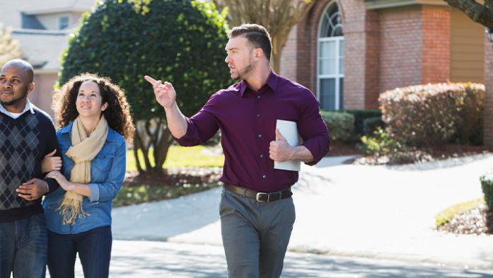 Realtor showing neighborhood