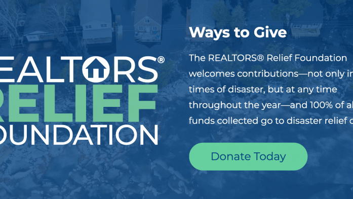 Screens grab from NAR's Realtors Relief Fund webpage