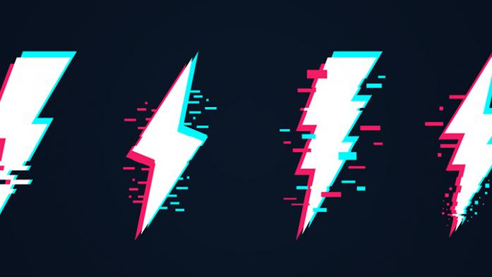 illustration of 4 lightening bolts on a blue background