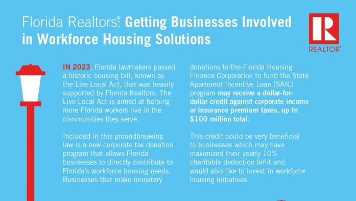 Florida Realtors Getting Businesses involved in workforce housing infographic
