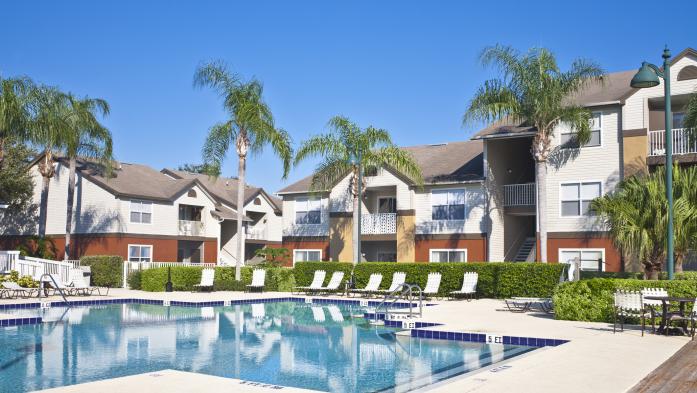apartment buildings with swimming pool