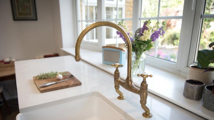 kitchen sink brass fixture 
