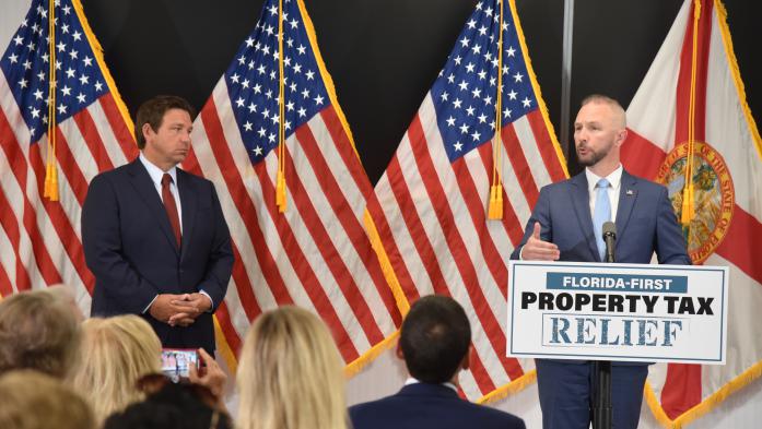 Governor Ron DeSantis and Florida Realtors President Tim Weisheyer