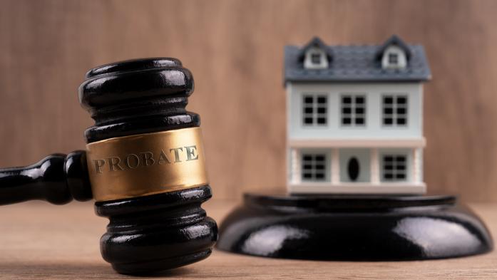 Gavel with the Word Probate and Model House