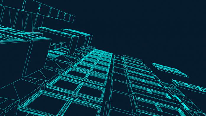 digital illustration of a condo building blueprint