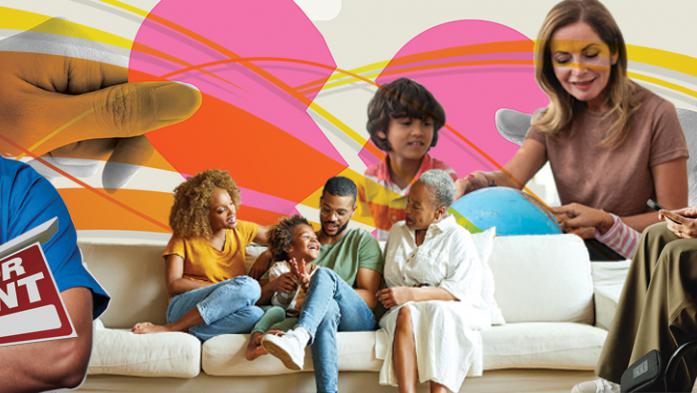 collage of a variety of minorities such as nurse, teacher, person in a wheelchair.