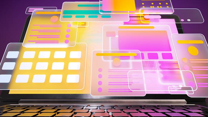 digital illustration of tech data, files, content etc