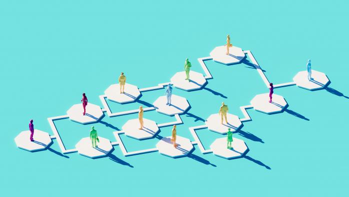 illustration of model people connected by lines