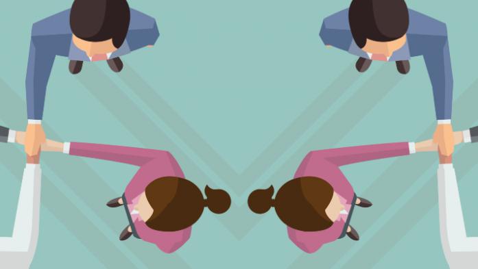 Illustration of people shaking hands