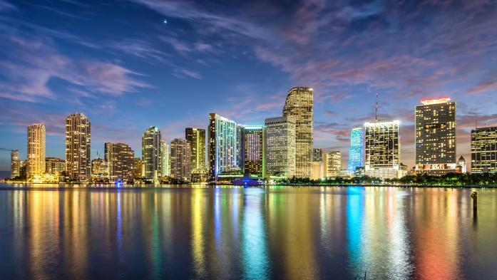 miami skyline at night