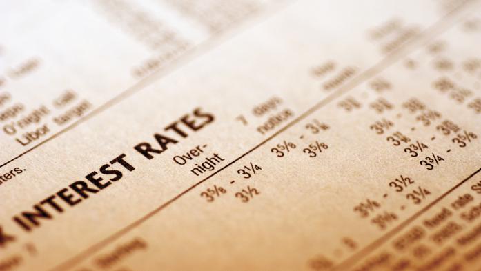interest rates shown in newspaper