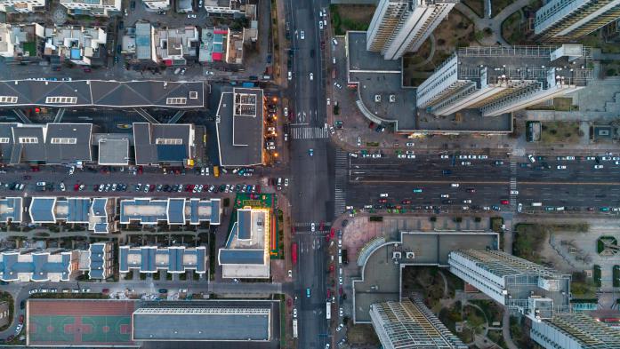 business district aerial