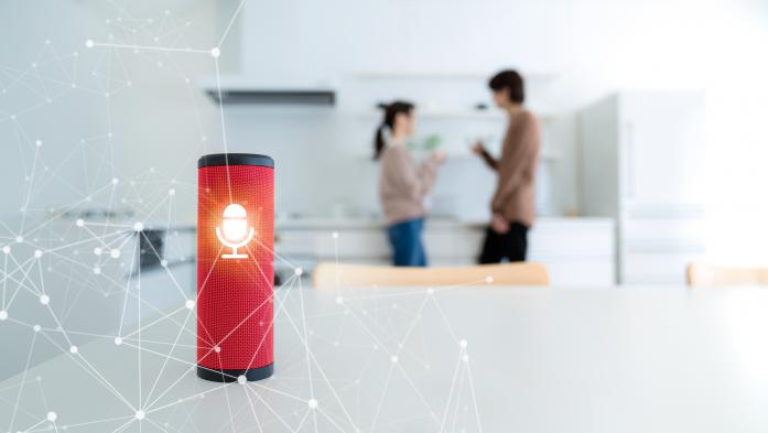 smart speaker in kitchen