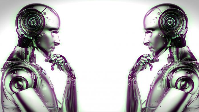 silver robots