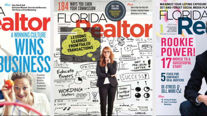 trio of florida realtor magazine covers