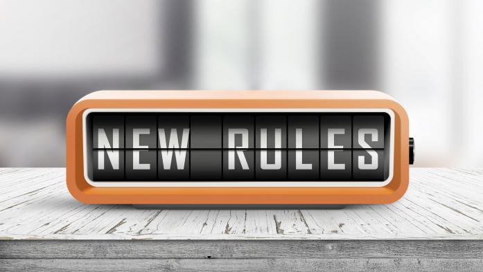 sign that says new rules