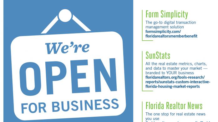 Graphic detailing information about key Florida Realtors programs, products and services