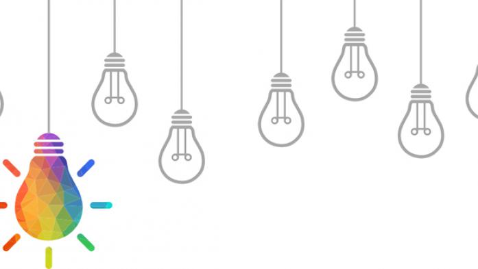 Illustration of lightbulbs, idea concept